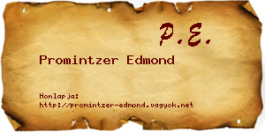 Promintzer Edmond névjegykártya